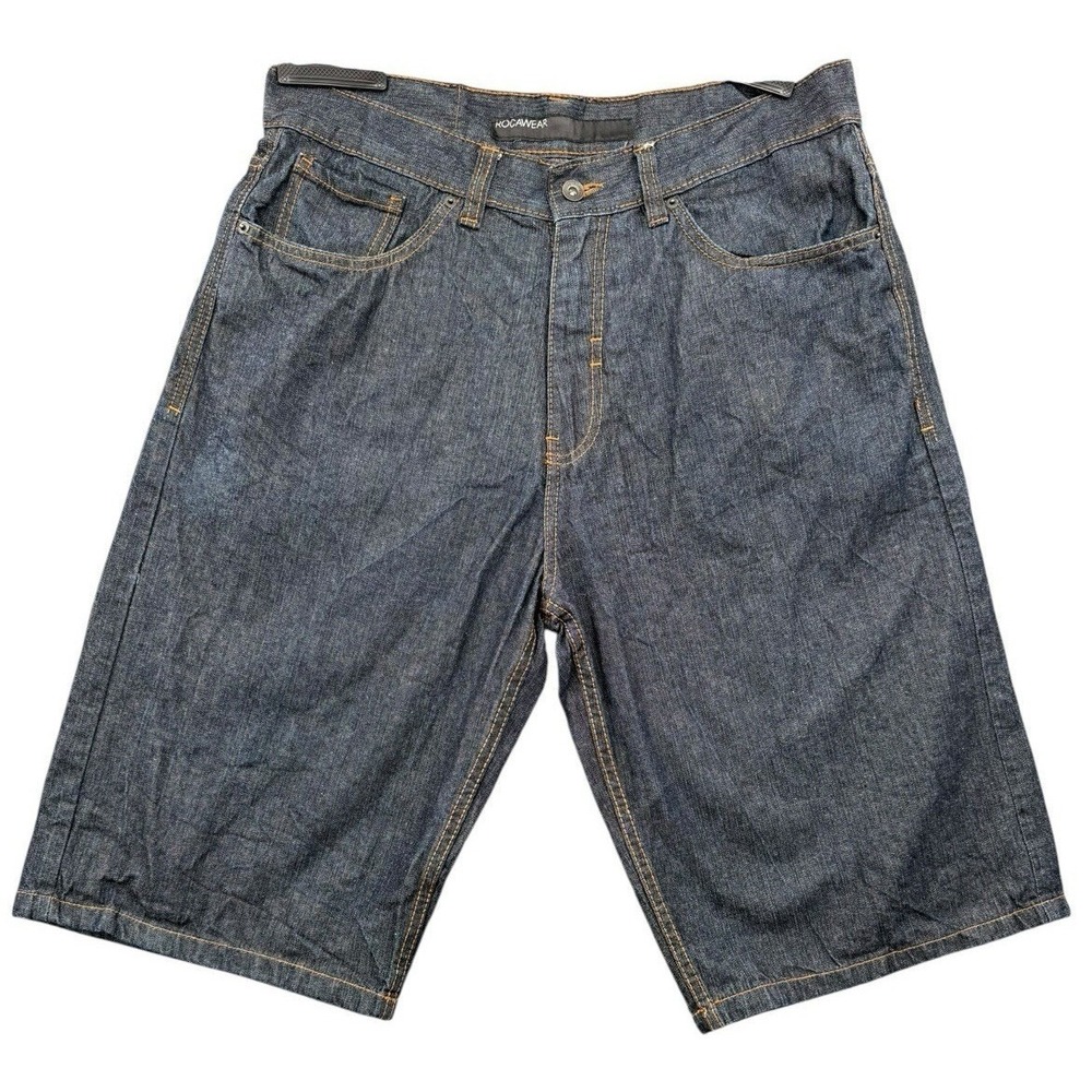 MENS ROCAWEAR Y2K JEAN BAGGY SHORTS SIZE 34